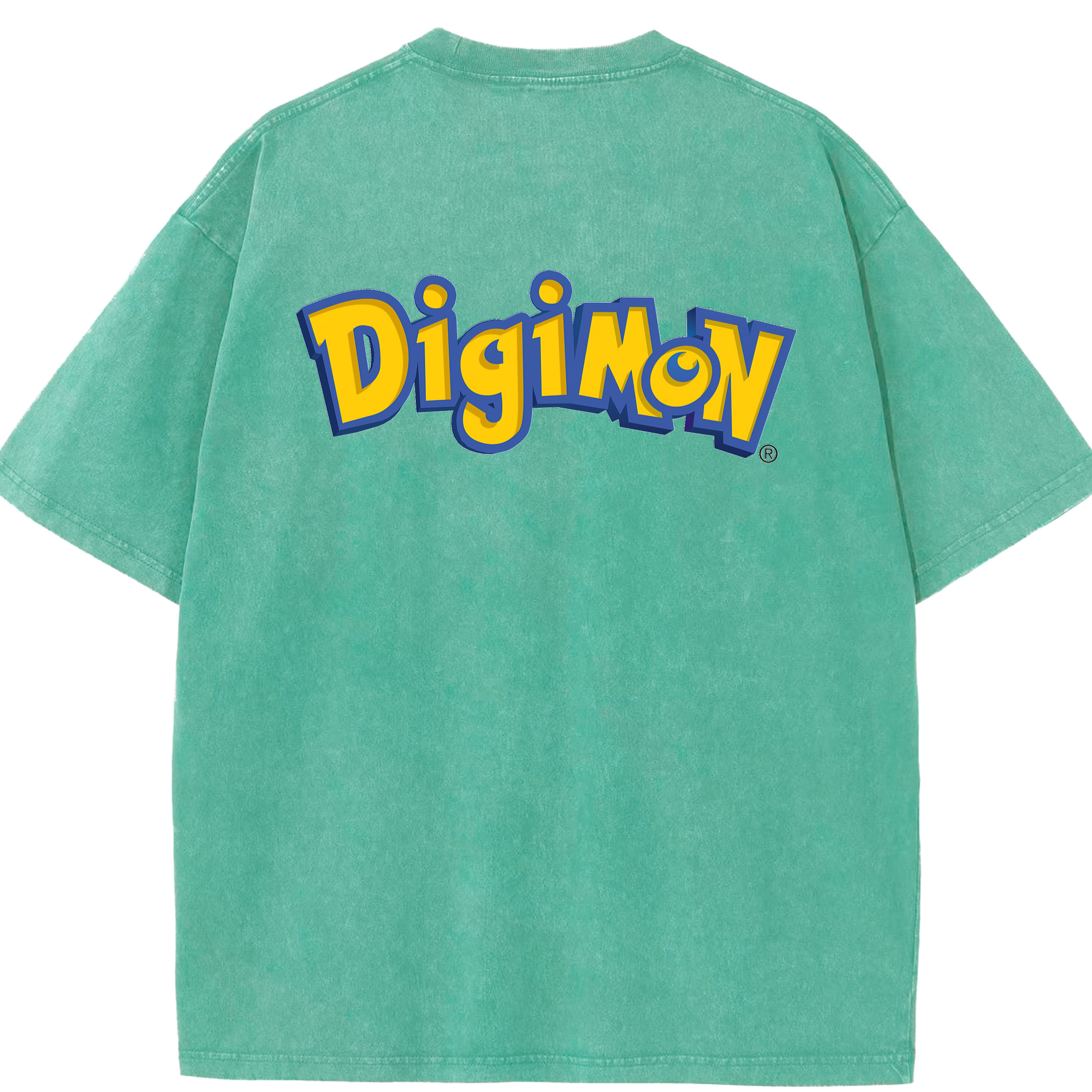（画像用） Digimon デジタルモンスター/デジモン 綿100% ヴィンテージ風 半袖Tシャツ（背面プリント）